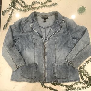 Vintage Venezia Denim Jacket Blazer with Zipper 14/16